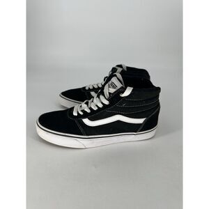 VANS Sk8 Hi‎ Black Suede Canvas Lace Up Hi Top Skate Shoes Men's 8 Women's 9.5